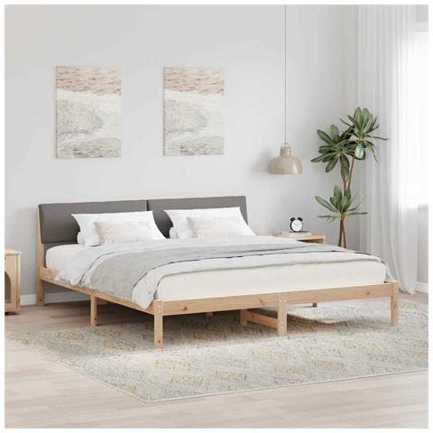 Struttura del Letto con testiera Marrone e taupe 180 x 200 cm - Foto 2