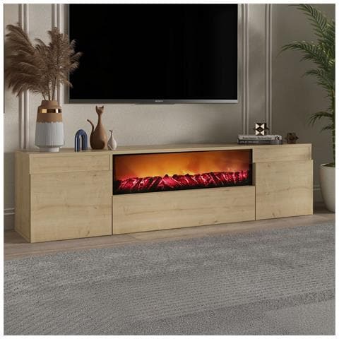 Pyro Supporto Tv Con Camino Led Da 180 Cm In Legno - Foto 2