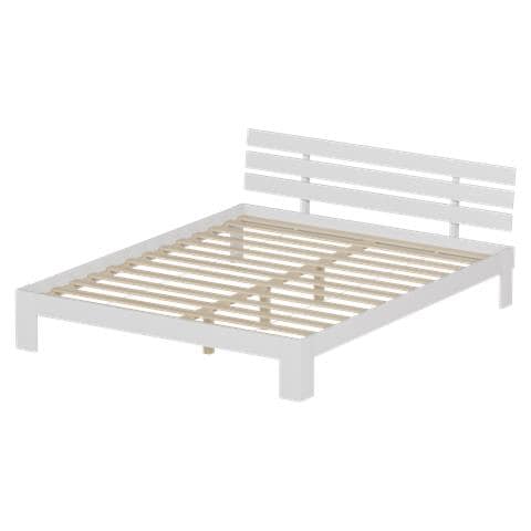 Letto In Legno Con Testata 160x200cm Bianco Finn - Foto 1