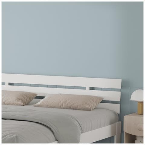 Letto In Legno Con Testata 160x200cm Bianco Finn - Foto 5