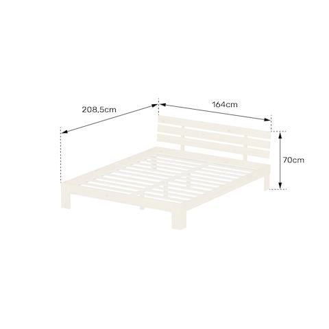 Letto In Legno Con Testata 160x200cm Bianco Finn - Foto 2