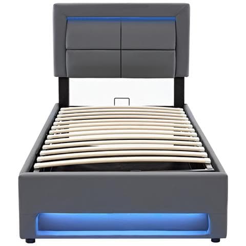 Letto Con Porte Usb, Illuminazione Led E Archiviazione - Foto 3