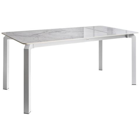 Tavolo Da Pranzo Da Giardino Feletto 180 Cm 90 Cm Pietra Marmo Bianco - Foto 2
