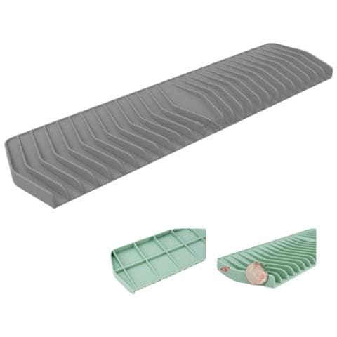 Tappetino Scolapiatti Inclinato In Silicone Da 35 Cm Per Lavello Cucina - Pad Drenaggio Acqua Automatico Grey - Foto 1