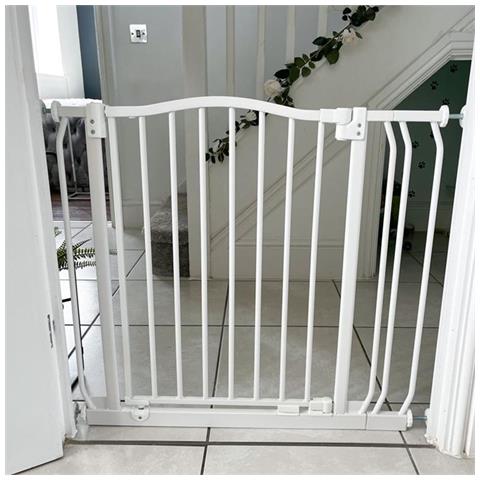 Safetots Cancelletto Di Sicurezza Con Parte Superiore Incurvata, 134cm - 143cm, Bianco Opaco - Foto 2