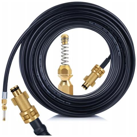 Tubo Alta Pressione 30 M - Compatibile Con Idropulitrici Bosch Vecchio Tipo | Ugello A Molla In Ottone | 60°c, 200 Bar - Foto 1