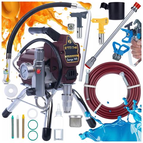 Agitatore Di Verniciatura Zenthril Surge Wf 1800w 20mpa 0,019"" 2l /min - Set Completo Con Lancia 50cm E Filtri 30,60,100 Mesh - Foto 1
