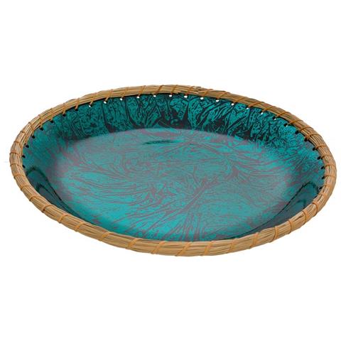 Piatto In Ceramica Blu 37x37x6,5h - Foto 1