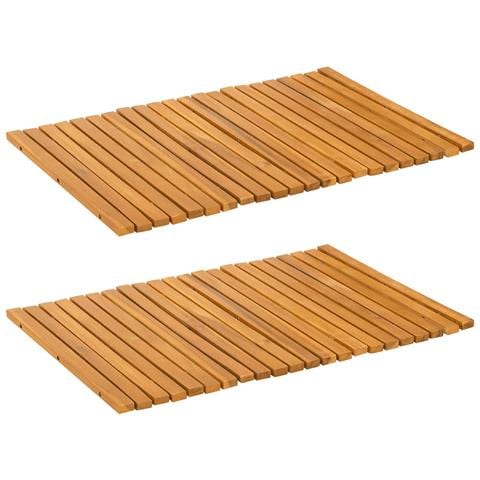 Tappeto da bagno Marrone 60 x 40 cm Legno di Acacia Massello - Foto 1
