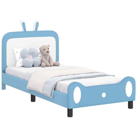 Struttura letto bambini con testata Blu 80 x 200 cm PU - Foto 1