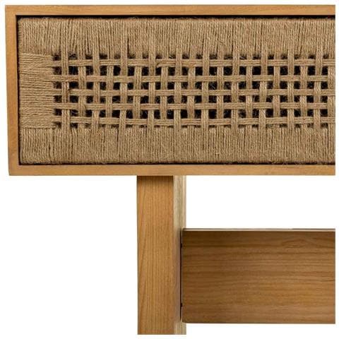 Mobile Da Ingresso In Legno E Corda Intrecciata Marrone 110x36x77h - Foto 8