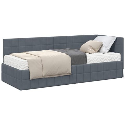 Struttura Letto Angolare con Materasso 2 pcs Grigio Velluto - Foto 1