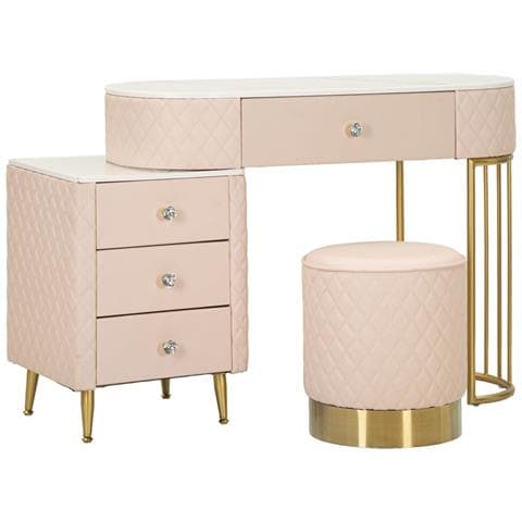 Consolle Trucco Vkh22-rosa-legno-120x40x75 Cm - Foto 1