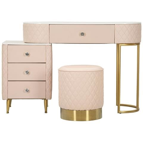 Consolle Trucco Vkh22-rosa-legno-120x40x75 Cm - Foto 2