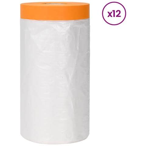 Telo per polvere con nastro adesivo 12 pcs 110 x 3300 cm HDPE - Foto 1