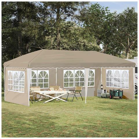 Tenda per feste a pop-up 575 x 289 x 245 cm Crema - Foto 2