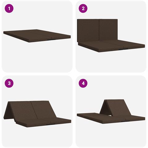 Divano Letto Pieghevole 140 x 67 x 45 cm Tortora - Foto 9