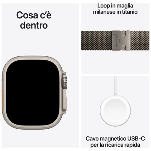 Watch Ultra 3 GPS + Cellular 49mm Cassa Titanio Naturale con Loop in maglia Milanese Titanio - Large - Foto 2