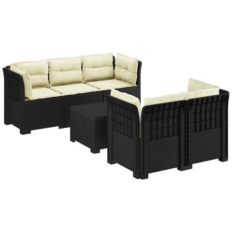 Divano da Giardino 5 Posti con Cuscini Stile Rattan PP - Foto 1