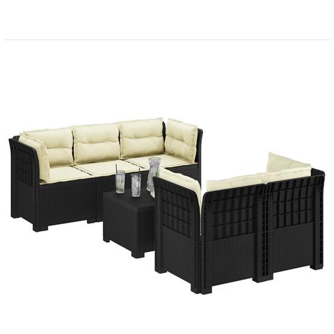 Divano da Giardino 5 Posti con Cuscini Stile Rattan PP - Foto 2