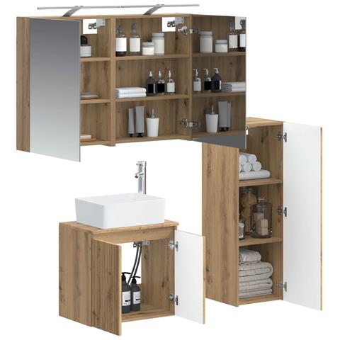 Set di mobili per il bagno 4 pcs Rovere Artigianale - Foto 2