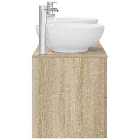 Set di mobili per il bagno 3 pz Rovere Sonoma - Foto 2