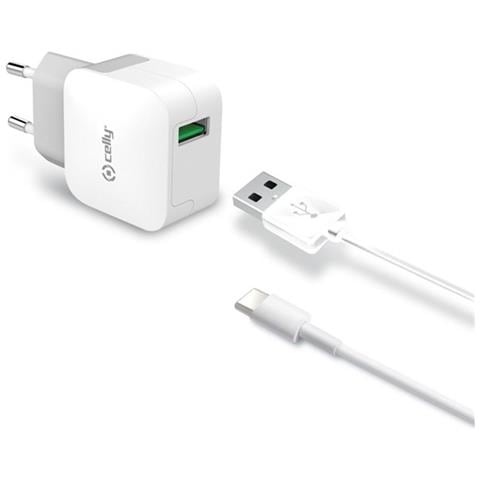 Caricabaterie da Rete Universale Lightning USB 2.4 A Colore Bianco - Foto 1