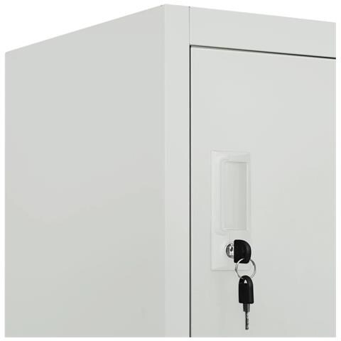 Armadio Con 6 Armadietti In Acciaio 90x45x180 Cm Grigio - Foto 9