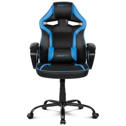 DR50 Sedia Gaming per PC da 120 kg Sedia imbottita Tappezzata e Schienale Imbottito Tappezzato Colore Nero e Blu - Foto 2