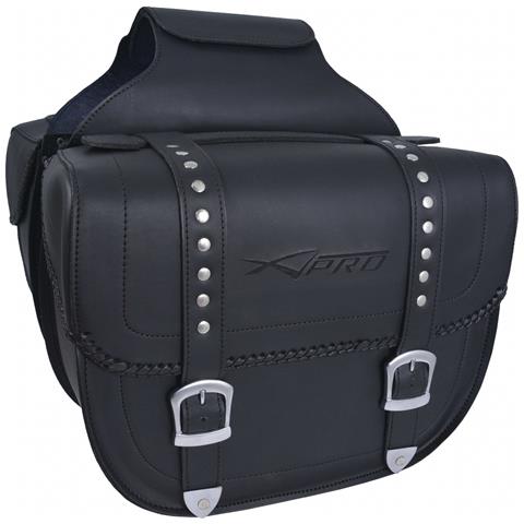 Coppia Borse Laterali Saddle Bag Bisacce Rigide Moto Chopper Custom Nero - Foto 1