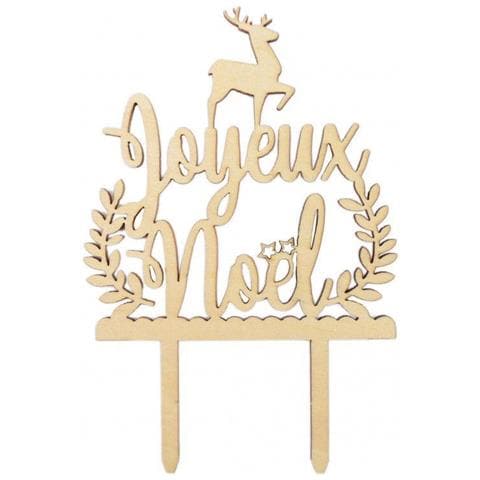 Cake Topper In Legno - Joyeux Noël In Francese) - Foto 5