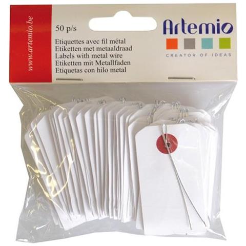  - set Di 50 etichetta, Carta, Bianco, 11,5 x 1,5 x 13 cm - Foto 2