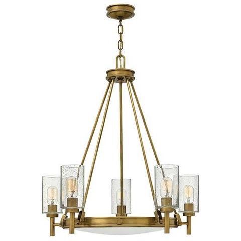 Lampadario A 5 Luci Multibraccio Finitura Ottone, Attacco E27 - Foto 1