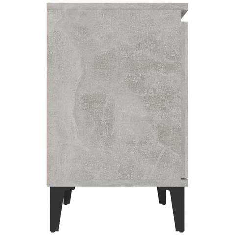 Comodini con Gambe in Metallo Grigio Cemento 40x30x50 cm - Foto 8