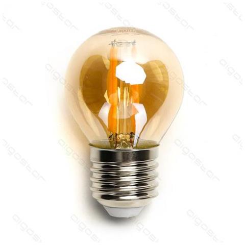 Lampadina Led Filamento Ambrata G45 4w Attacco E27 420 Lumen 2200k Luce Calda D45h73mm Angolo 360 Equivale 37w Incadescenza - Foto 1