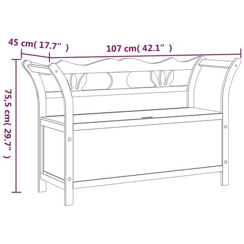 Panca Bianca 107x45x75,5 cm Legno Massello di Abete - Foto 15