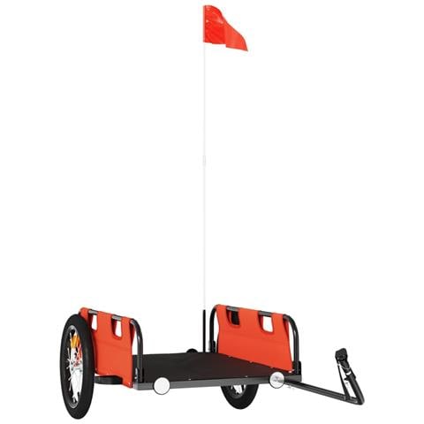 Rimorchio Per Bici Da Carico Arancione Tessuto Oxford E Ferro - Foto 1