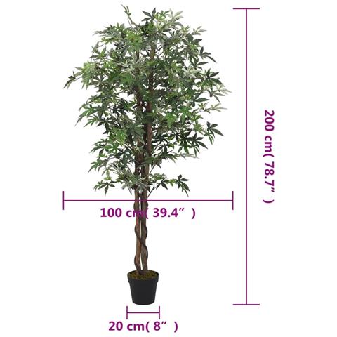 Acero Artificiale 756 Foglie 200 Cm Verde - Foto 8