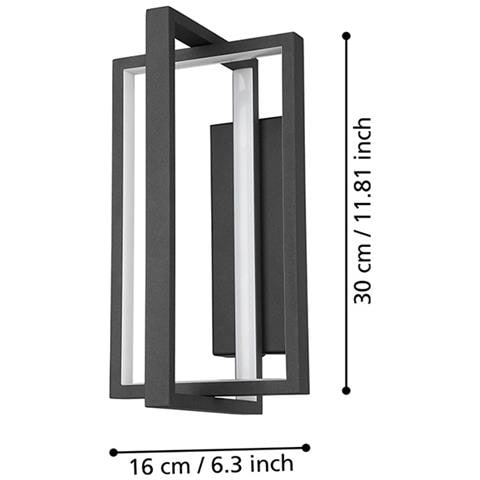 Applique Moderna Siberia Led Acciaio Nero - Foto 3