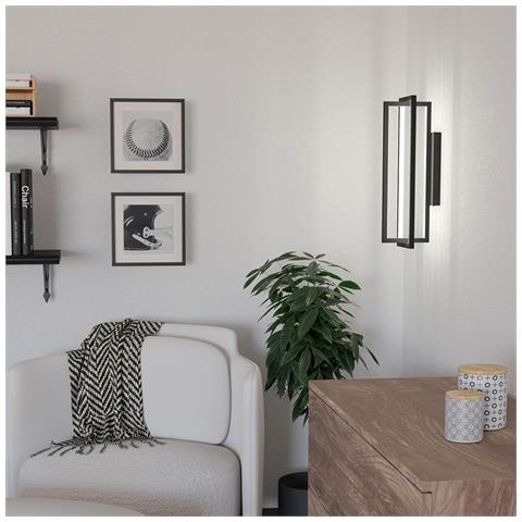 Applique Moderna Siberia Led Acciaio Nero - Foto 1