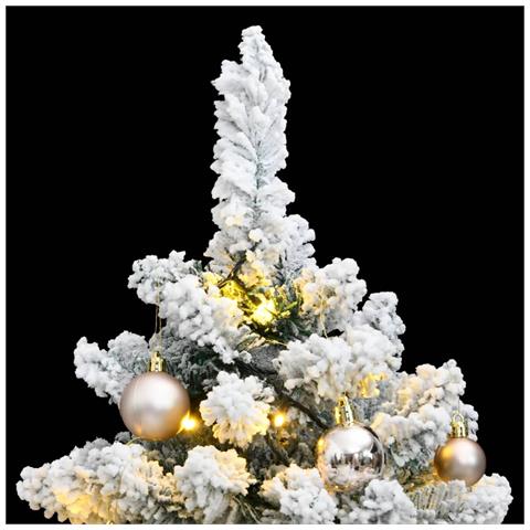 Albero Natale Incernierato Con 150 Led E Palline 150 Cm - Foto 2