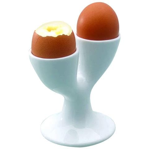 White Porcelain Double Egg Cup - Foto 1