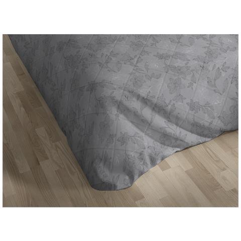 Trapuntino Piumino Estivo Primaverile 100gr Mq Leggero Disegno Lily 1 Piazza E Mezza Grigio - Foto 2