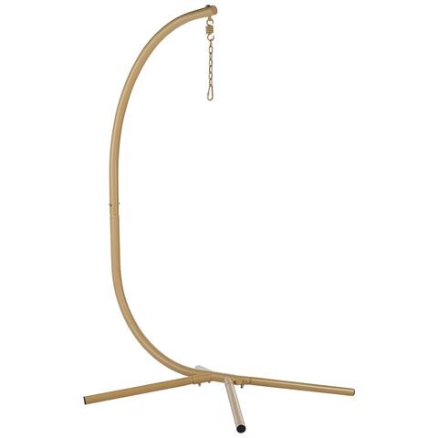 Sedia Sospesa Con Piedistallo Beige E Bianco Arco - Foto 2