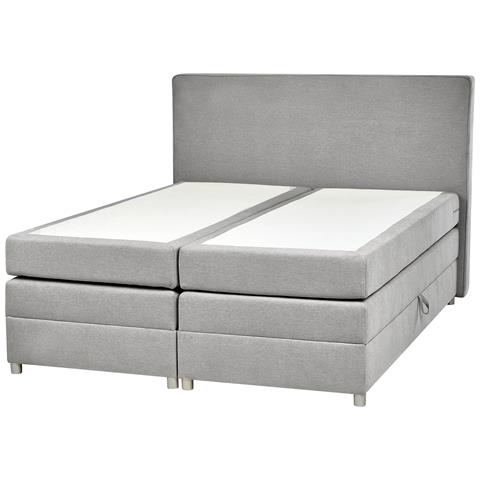 Letto Boxspring Tessuto Grigio Chiaro 160 X 200 Cm Minister - Foto 2