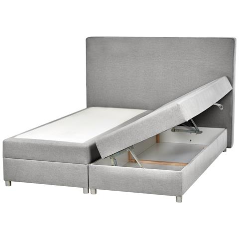 Letto Boxspring Tessuto Grigio Chiaro 160 X 200 Cm Minister - Foto 7
