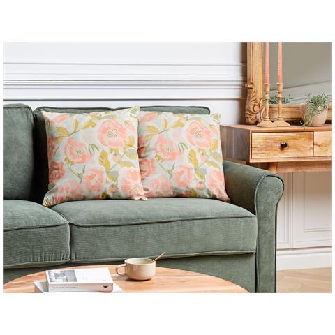 Set Di 2 Cuscini Zahriye 45 X 45 Cm Rosa Trama Floreale - Foto 1