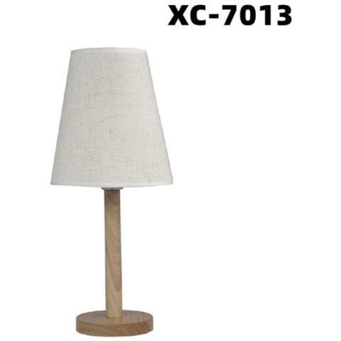 Trade Shop - Lampada Da Scrivania Con Base In Legno Liscio Motivo Parlume Bianco E27 Xc-7013 - Foto 1