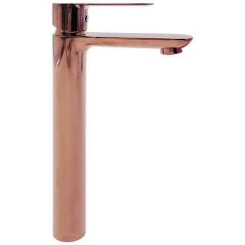 Miscelatore Rubinetto Oceania Per Lavabo Con Bocca Alta In Ottone Oro Rosa - Foto 1