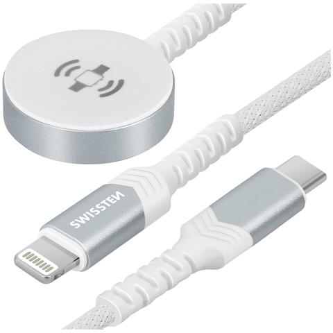Cavo Caricatore Magnetico Per Apple Watch + Lightning Connettore Usb-c, Bianco - Foto 1